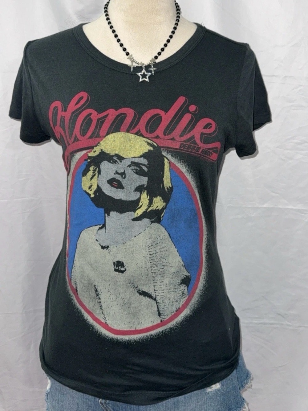 Blondie Graphic Tee - Black with Yellow & Blue Portrait